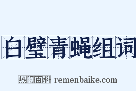 白璧青蝇组词是什么意思的图片